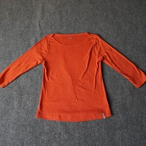 Columbia‎ Womens Top Small Orange 3/4 Sleeve Boat Neck Activewear Shirt